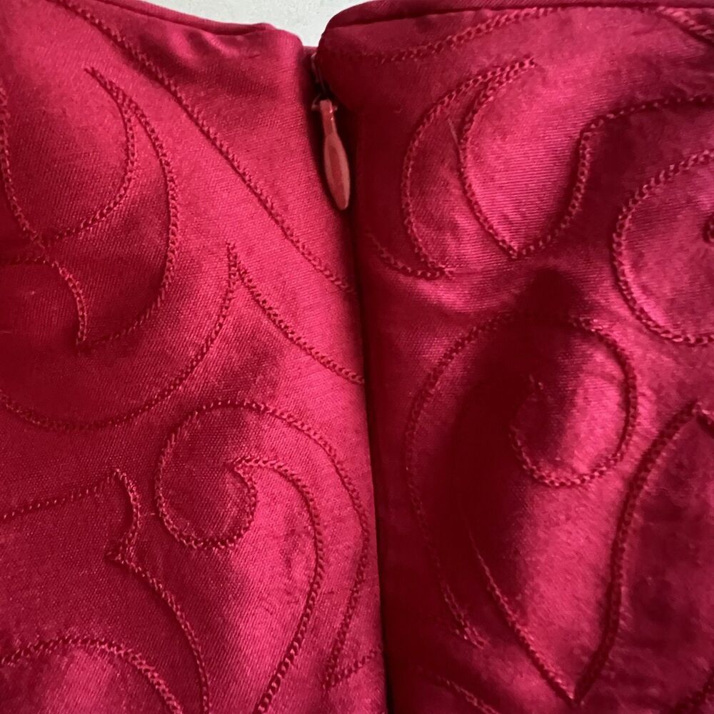 Ann Taylor Dress 2 Silk Strapless Embroidered Fit & Flare Dress Fuchsia NWT - Picture 3 of 11